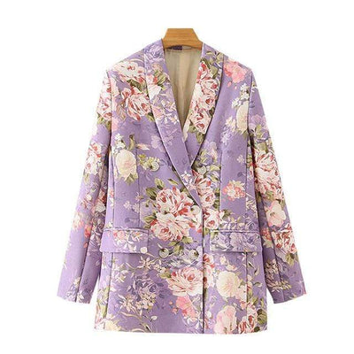 bohochicclothing Jackets DOUBLE BREASTED FLORAL PRINT COAT boho  chic clothing 