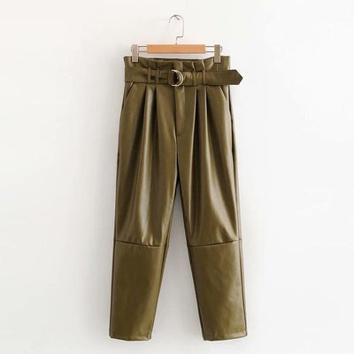 bohochicclothing Pants & Capris LEATHER PAPERBAGE PANTS boho  chic clothing 