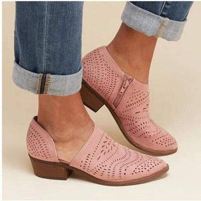 Side Cutout Ankle Boots - Boho Chic Clothing 
