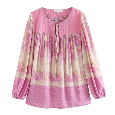 Embroidery Loose Blouse - Boho Chic Clothing 