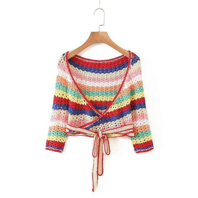 bohochicclothing Blouses & Shirts MULTICOLOR STRIPED BLOUSE boho  chic clothing 