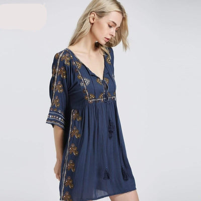 bohochicclothing Dresses FLORAL EMBROIDERED DRESS boho  chic clothing 