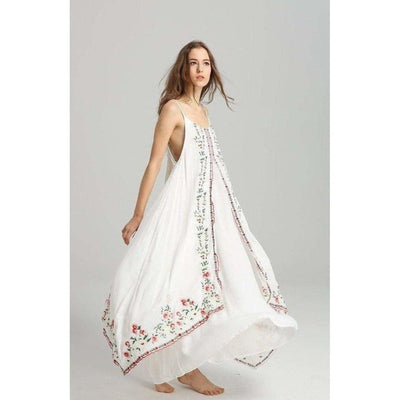 bohochicclothing Dresses FLORAL EMBROIDERED MAXI DRESS boho  chic clothing 