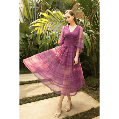 Purple Lace Dress - Boho Chic Clothing 
