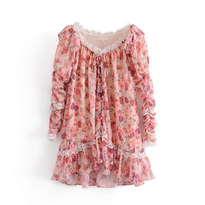 bohochicclothing Dresses SWEET LACE TRIM FLORAL DRESS boho  chic clothing 