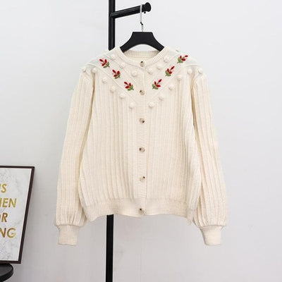bohochicclothing Flower Embroidered Knitted Cardigan boho  chic clothing 