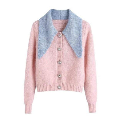 bohochicclothing Jackets BUTTON CROPPED KNITTED SWEATER boho  chic clothing 
