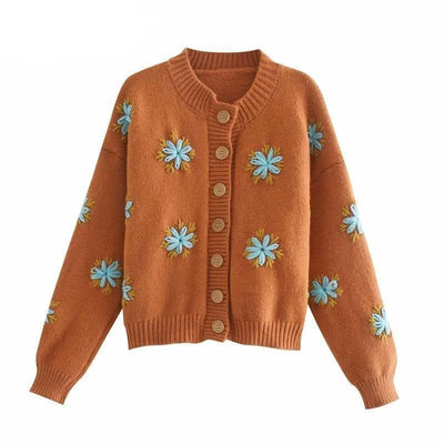 bohochicclothing Jackets CARDIGAN FLORAL EMBROIDERY SWEATER boho  chic clothing 