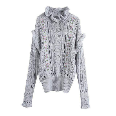 bohochicclothing Jackets EMBROIDERY WINTER SWEATER boho  chic clothing 