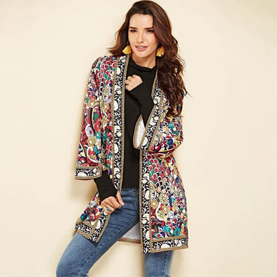 Floral Print Jacket - Boho Chic Clothing 