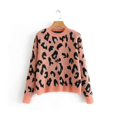 bohochicclothing Jackets VINTAGE LEOPARD PRINT KNITTED SWEATER boho  chic clothing 