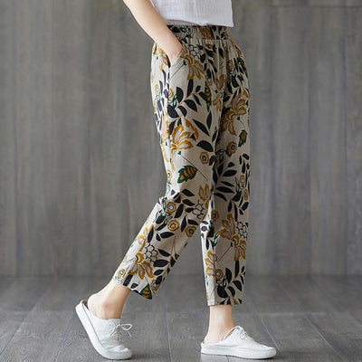 bohochicclothing Pants & Capris THIN POCKET FLORAL PRINT TROUSERS boho  chic clothing 