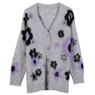 Purple Floral Cardigan - Boho Chic Clothing 