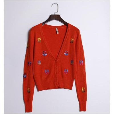 Shoes Embroidered Cardigan - Boho Chic Clothing 
