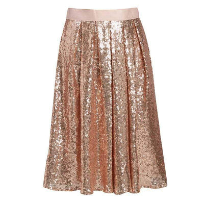 Shiny Sequin Knee Length Skirt