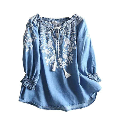 bohochicclothing Tassel Loose Boho Blouse boho  chic clothing 